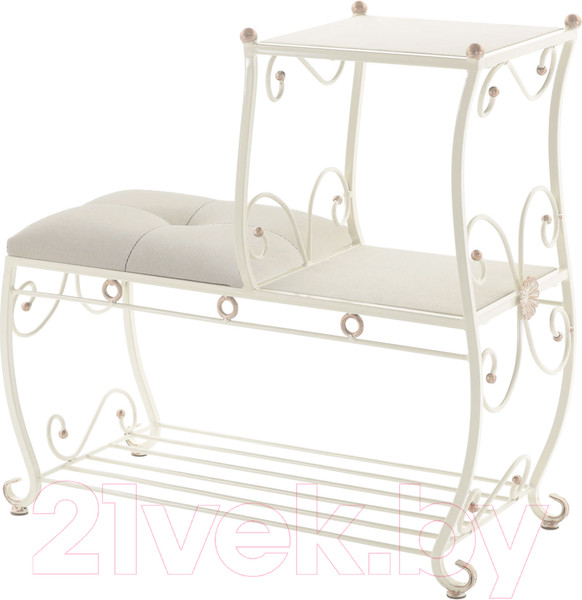 Изображение товара Банкетка AMC 8(800)33 с этажеркой (слоновая кость/бежевый)