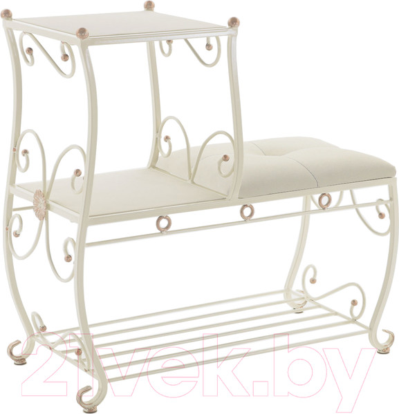 Изображение товара Банкетка AMC 8(800)33 с этажеркой (слоновая кость/бежевый)