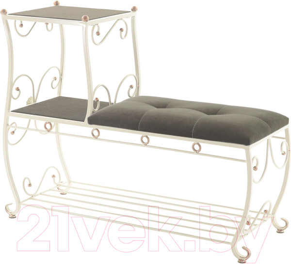 Изображение товара Банкетка AMC 8(1000)32 с этажеркой (слоновая кость/венге)