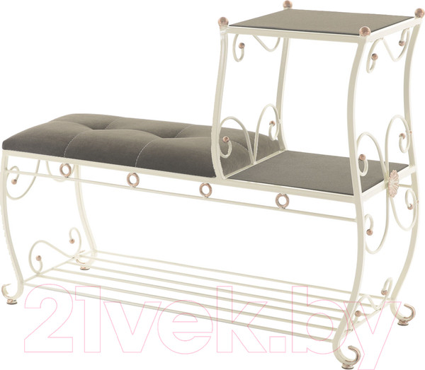 Изображение товара Банкетка AMC 8(1000)32 с этажеркой (слоновая кость/венге)