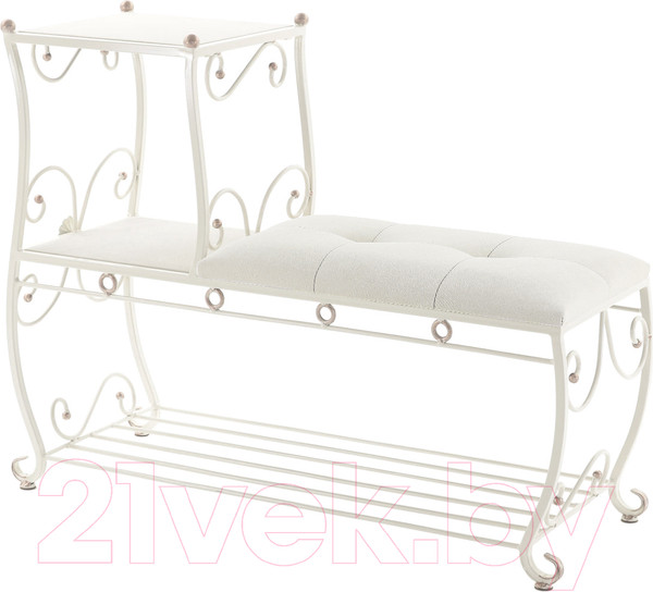 Изображение товара Банкетка AMC 8(1000)33 с этажеркой (слоновая кость/бежевый)