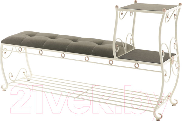 Изображение товара Банкетка AMC 8(1400)32 с этажеркой (слоновая кость/венге)