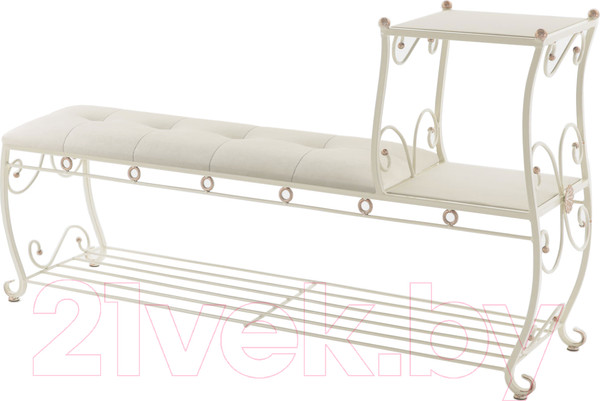 Изображение товара Банкетка AMC 8(1400)33 с этажеркой (слоновая кость/бежевый)