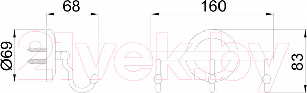 Изображение товара Крючок для ванной Potato P104-3