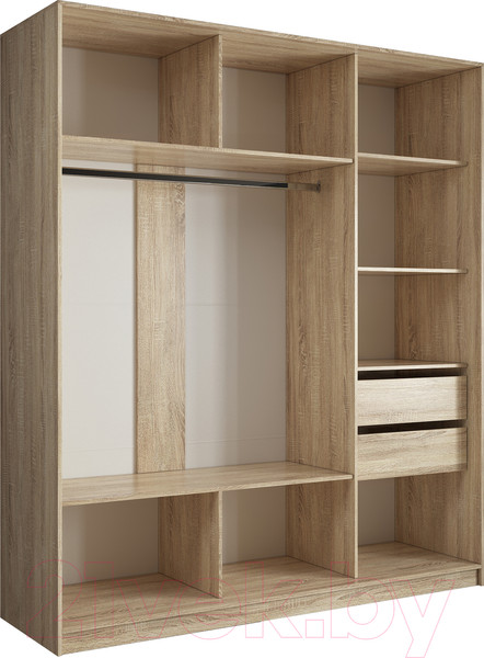 Изображение товара Шкаф-купе Евва 203 SSH.12 / АЭП ШК.3 02 (дуб сонома/дуб сонома/дуб шато)