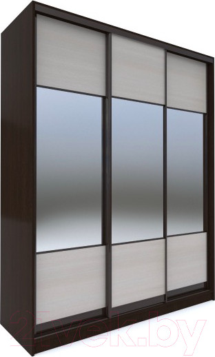 Изображение товара Шкаф-купе Евва 176 VHG.01 / АЭП ШК.3 03 (венге/дуб шамони светлый/венге глянец)