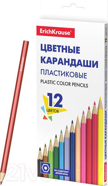 Изображение товара Набор цветных карандашей Erich Krause Basic / 53361 (12цв)