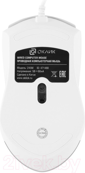 Изображение товара Мышь Оклик 245M (белый)
