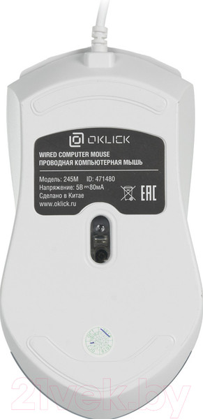 Изображение товара Мышь Оклик 245M (белый)