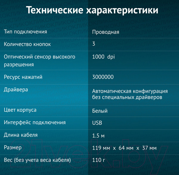 Изображение товара Мышь Оклик 245M (белый)