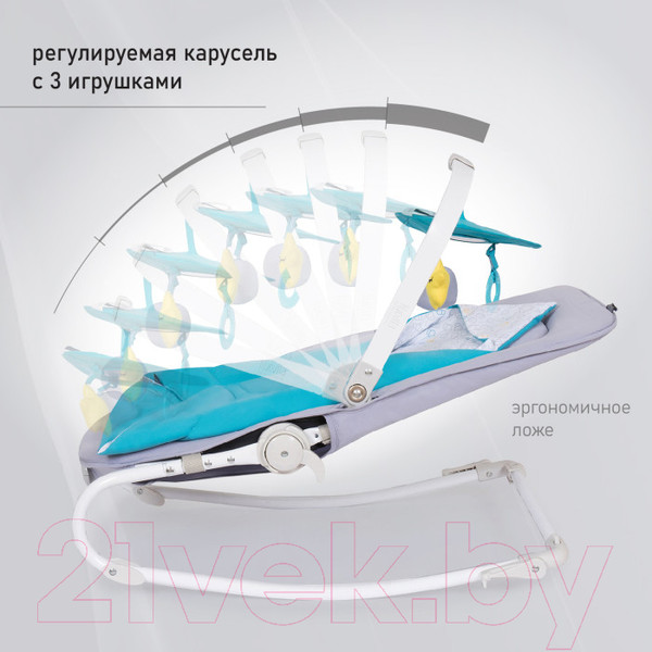 Изображение товара Детский шезлонг Nuovita Mellare M1 (серо-бирюзовая звезда)