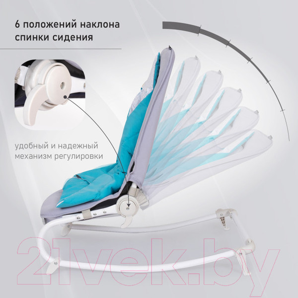 Изображение товара Детский шезлонг Nuovita Mellare M1 (серо-бирюзовая звезда)