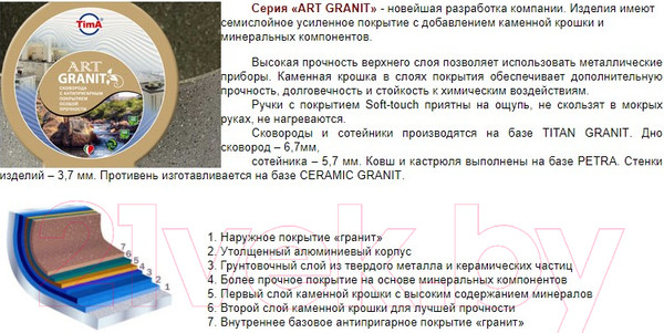 Изображение товара Сковорода TimA Tvs Art Granit АТ-1026