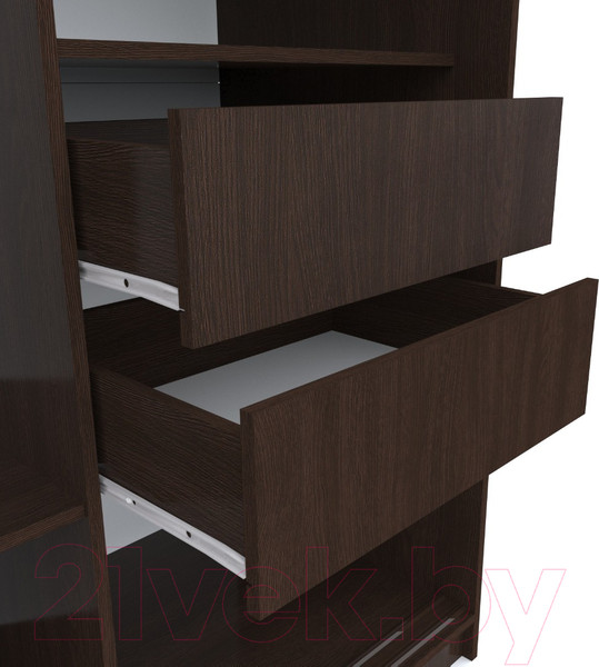Изображение товара Шкаф-купе Евва 233 VSG.13 / АЭП ШК.3 01 (венге/дуб сонома/венге глянец)