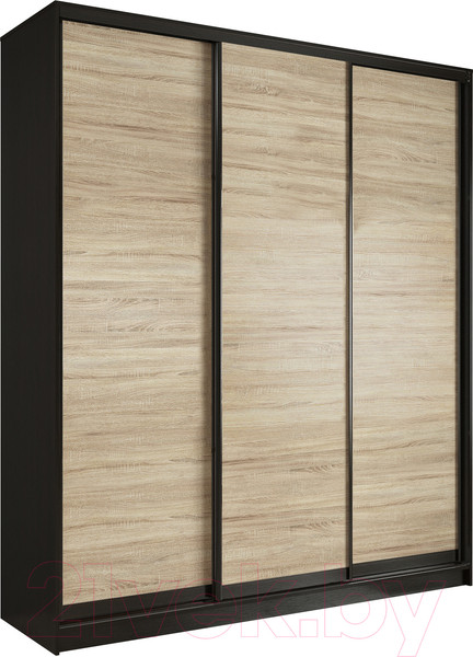 Изображение товара Шкаф-купе Евва 233 VSG.13 / АЭП ШК.3 01 (венге/дуб сонома/венге глянец)