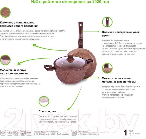 Изображение товара Сотейник TimA Tvs Art Granit Induction ATI-2128