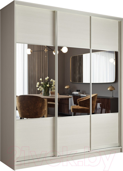 Изображение товара Шкаф-купе Евва 176 BBZ.01 / АЭП ШК.3 03 (бодега/бодега/жемчуг зерно)