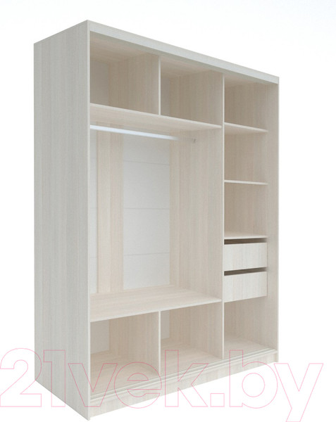 Изображение товара Шкаф-купе Евва 233 BBZ.04 / АЭП ШК.3 01 (бодега/бодега/жемчуг зерно)