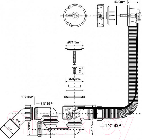 Изображение товара Сифон McAlpine HC31M-N1