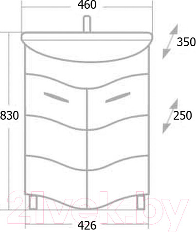 Изображение товара Тумба с умывальником Onika Лайн 45.11 + Уют 45 (104504)