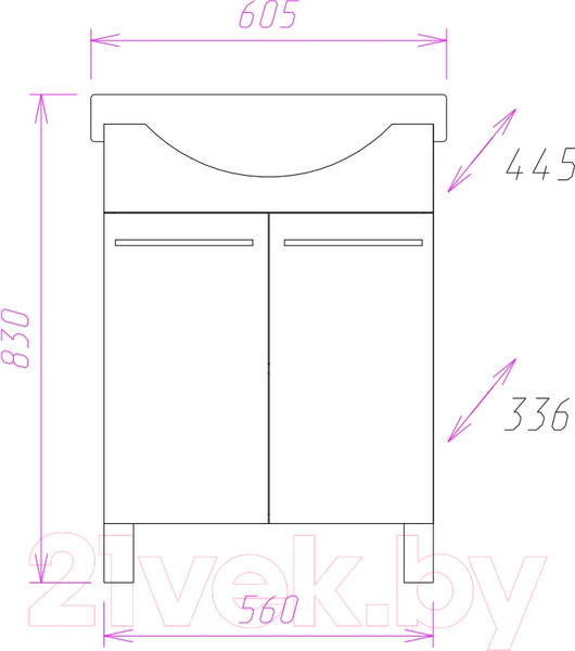 Изображение товара Тумба с умывальником Onika Селигер 60.10 + 1WH110268 (106006)