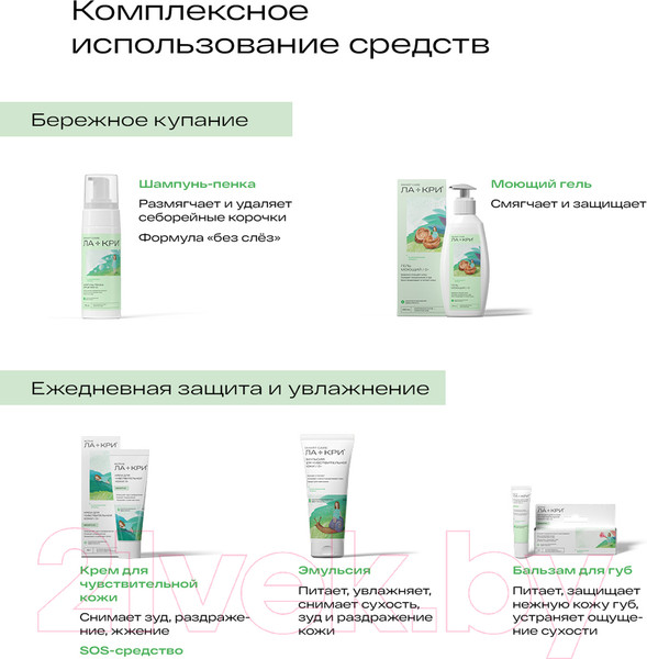 Изображение товара Шампунь детский Ла-Кри Для сухой и чувствительной кожи головы с 3+ (250мл)