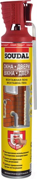 Изображение товара Пена монтажная Soudal Genius Gun Окна-двери зимняя (750мл)