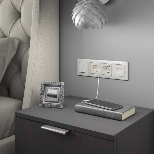 Изображение товара Розетка Werkel W1171113 / a051188 (перламутровый рифленый)