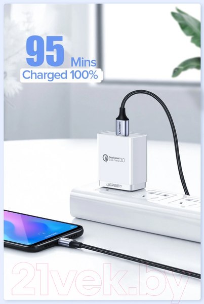 Изображение товара Кабель Ugreen US288 / 60126 (1м, черный)