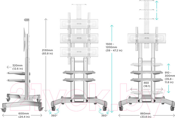 Изображение товара Стойка для ТВ/аппаратуры Onkron TS1552 (белый)