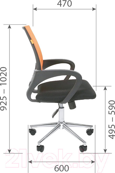 Изображение товара Кресло офисное Chairman 696 хром новый подлокотник (TW светло-зеленый)