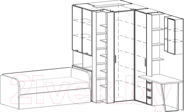 Изображение товара Комплект мебели для спальни Шатура Rimini серый/туя FC Композиция №10 / 488242