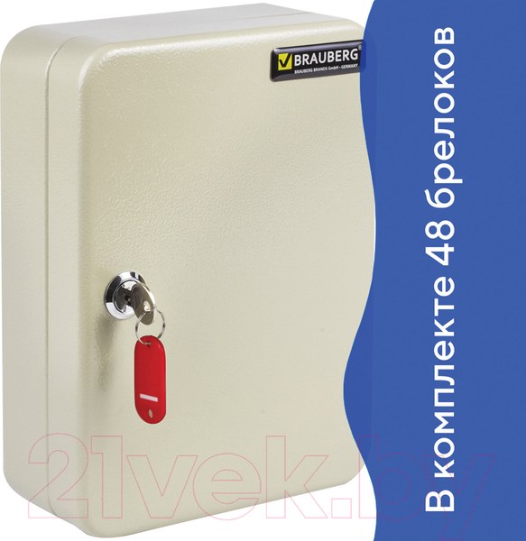 Изображение товара Ключница металлическая Brauberg 290338 (25x18x8, серый)