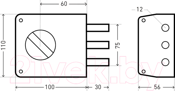Изображение товара Замок накладной Аллюр ЗН1-2-3 Ф Плюс