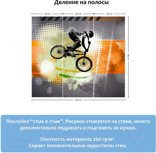 Изображение товара Фотообои листовые Citydecor Байк Трэвел (300x260)