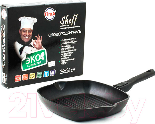 Изображение товара Сковорода-гриль TimA Шеф 2614П
