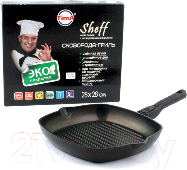 Изображение товара Сковорода-гриль TimA Шеф 2814П