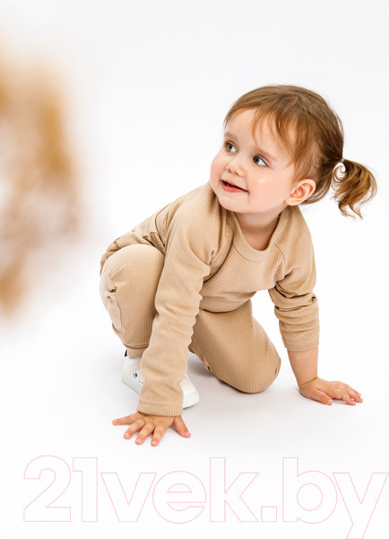 Изображение товара Костюм для малышей Amarobaby Fashion / AB-OD21-FS11/03-86 (бежевый, р. 86)