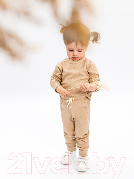 Изображение товара Костюм для малышей Amarobaby Fashion / AB-OD21-FS11/03-92 (бежевый, р. 92)