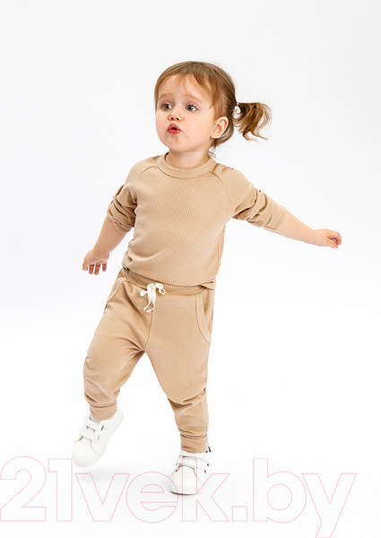 Изображение товара Костюм для малышей Amarobaby Fashion / AB-OD21-FS11/03-92 (бежевый, р. 92)