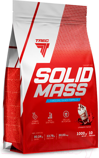 Изображение товара Гейнер Trec Nutrition Solid Mass (1кг, клубника)