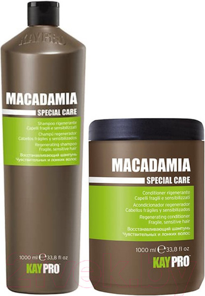 Изображение товара Набор косметики для волос Kaypro Special Care Macadamia Шампунь+Кондиционер (1л)