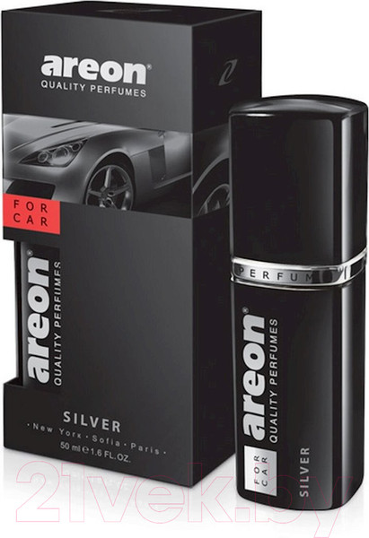 Изображение товара Освежитель автомобильный Areon Black Silver / ARE-AP01 (50мл)