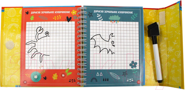 Изображение товара Развивающая книга Десятое королевство Пиши-стирай Точки, клеточки / 03616