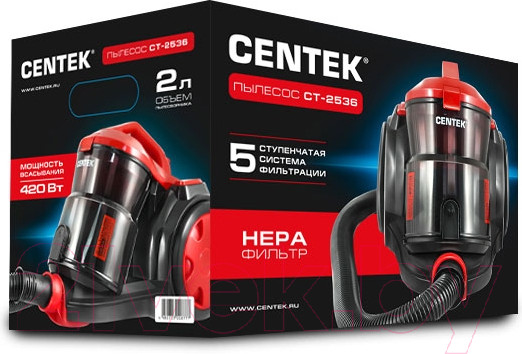 Изображение товара Пылесос Centek CT-2536 (красный/черный)