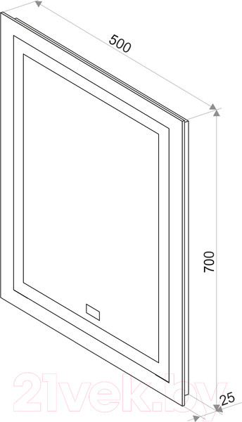 Изображение товара Зеркало Континент Verte Led 50x70 (с часами и датчиком движения)