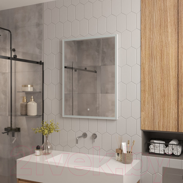 Изображение товара Зеркало Континент Frame White Led 70x100