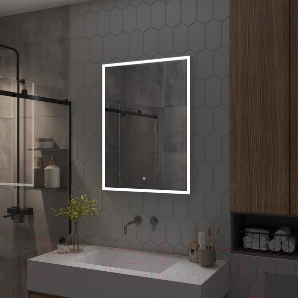 Изображение товара Зеркало Континент Frame White Led 70x100