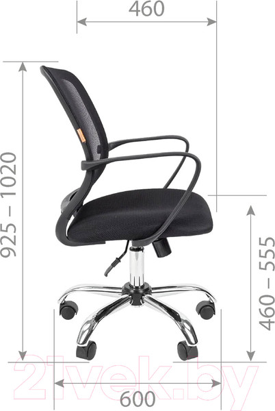 Изображение товара Кресло офисное Chairman 698 хром новый подлокотник (TW-04, серый)