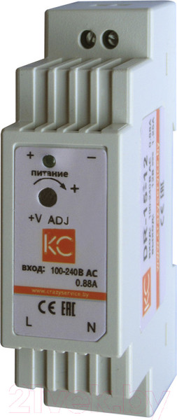 Изображение товара Блок питания на DIN-рейку КС DR-15W-12V / dr-15-12